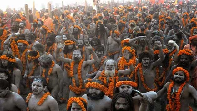 Naga sadhus at Kumbh Mela 2025